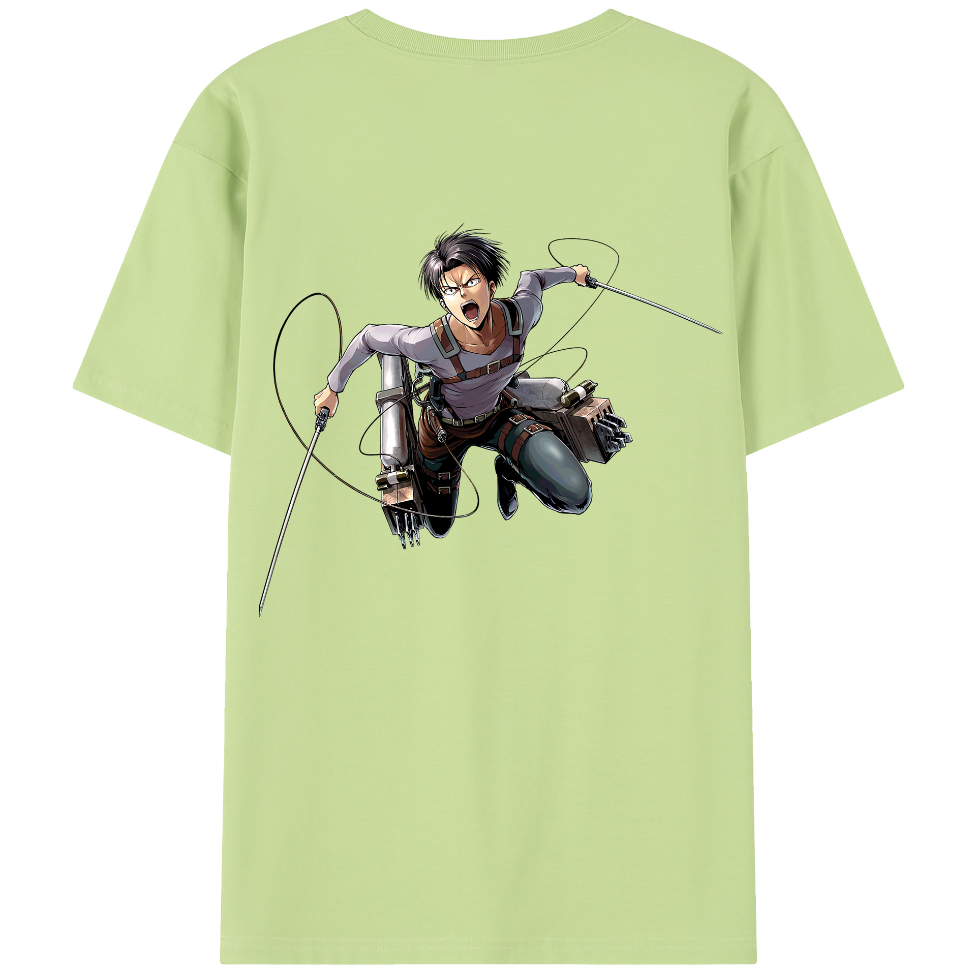 （画像用） 進撃の巨人 リヴァイ·アッカーマン Attack on Titan Levi Ackerman 綿100％半袖Tシャツ（背面プリント）